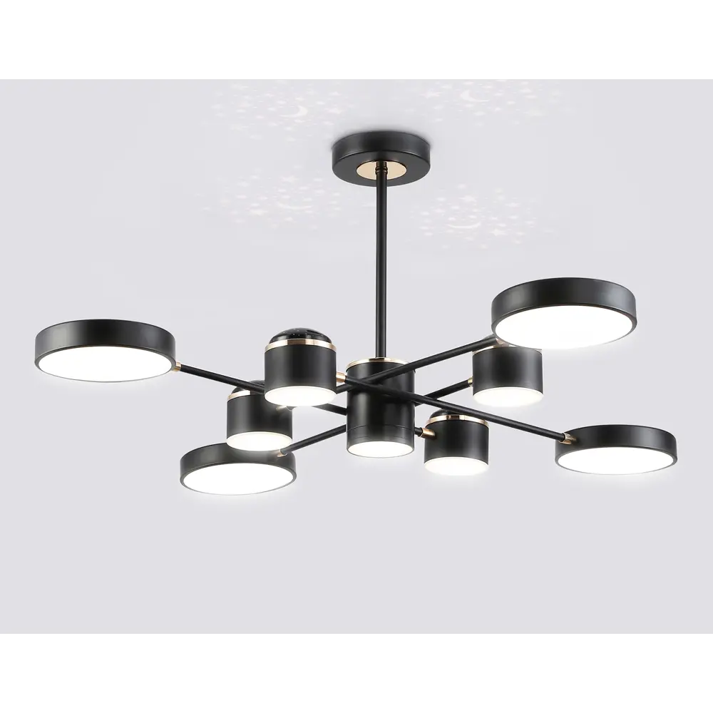 Фото 2 Люстра на штанге светодиодная Ambrella light Comfort Fl51629 40 м² регулируемый белый свет цвет золото/черный Фото 2 Люстра на штанге светодиодная Ambrella light Comfort Fl51629 40 м² регулируемый белый свет цвет золото/черный