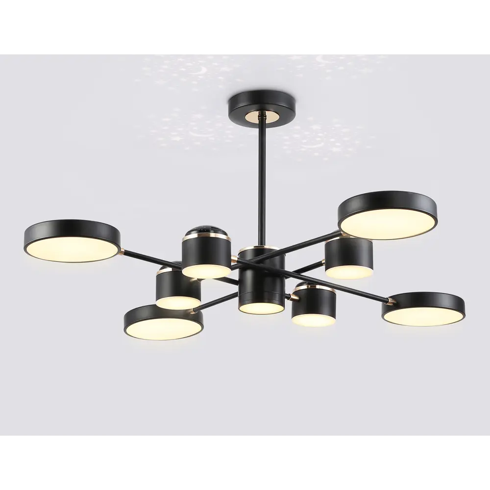 Фото 4 Люстра на штанге светодиодная Ambrella light Comfort Fl51629 40 м² регулируемый белый свет цвет золото/черный Фото 4 Люстра на штанге светодиодная Ambrella light Comfort Fl51629 40 м² регулируемый белый свет цвет золото/черный