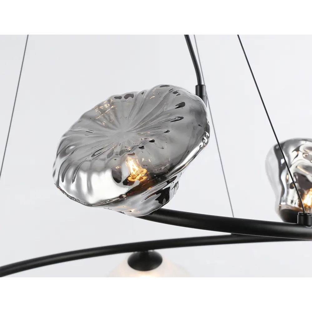Фото 4 Люстра подвесная Ambrella light High Lh15003 6 ламп 27 м² цвет черный/белый матовый/дымчатый