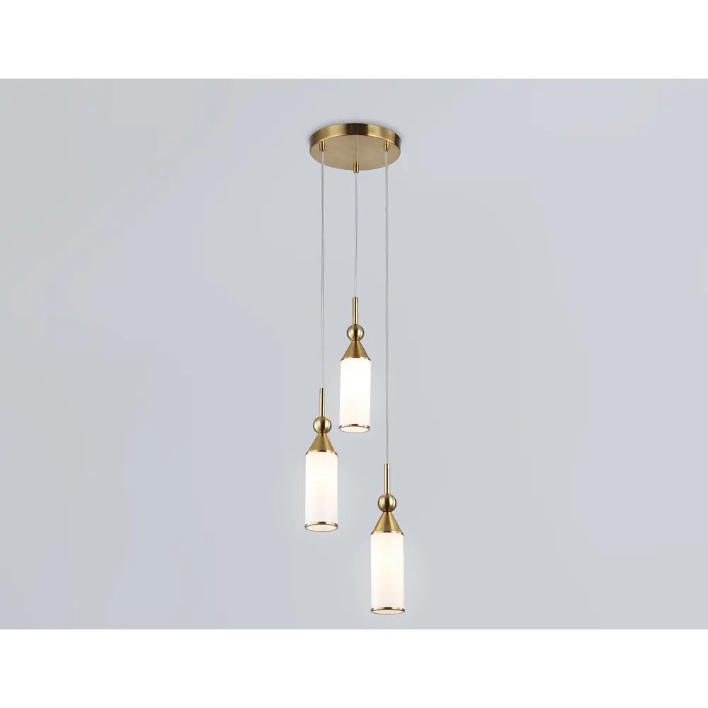 Фото 3 Светильник подвесной Ambrella light High Lh55272 3 лампы 10 м² цвет белый матовый/латунь Фото 3 Светильник подвесной Ambrella light High Lh55272 3 лампы 10 м² цвет белый матовый/латунь