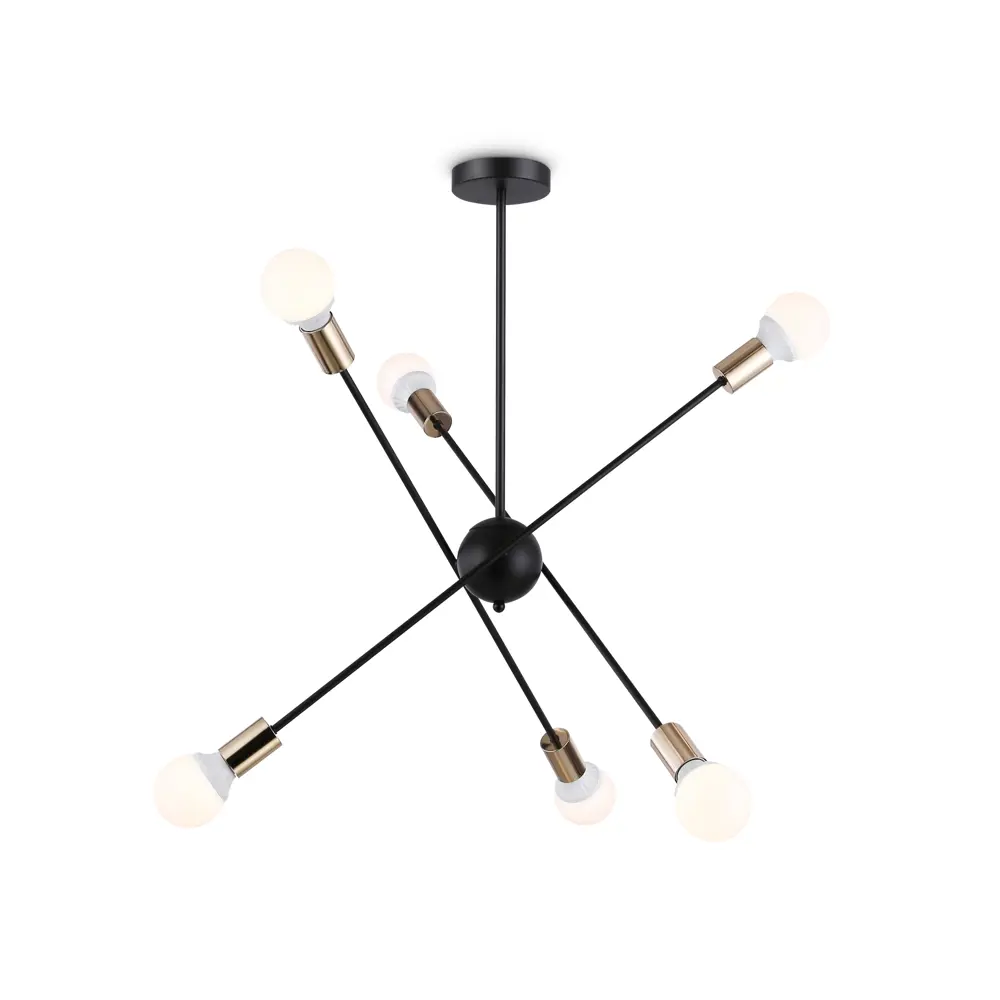 Фото Люстра на штанге Ambrella light Traditional Tr80435 6 ламп 18 м² цвет золото черный Фото Люстра на штанге Ambrella light Traditional Tr80435 6 ламп 18 м² цвет золото черный