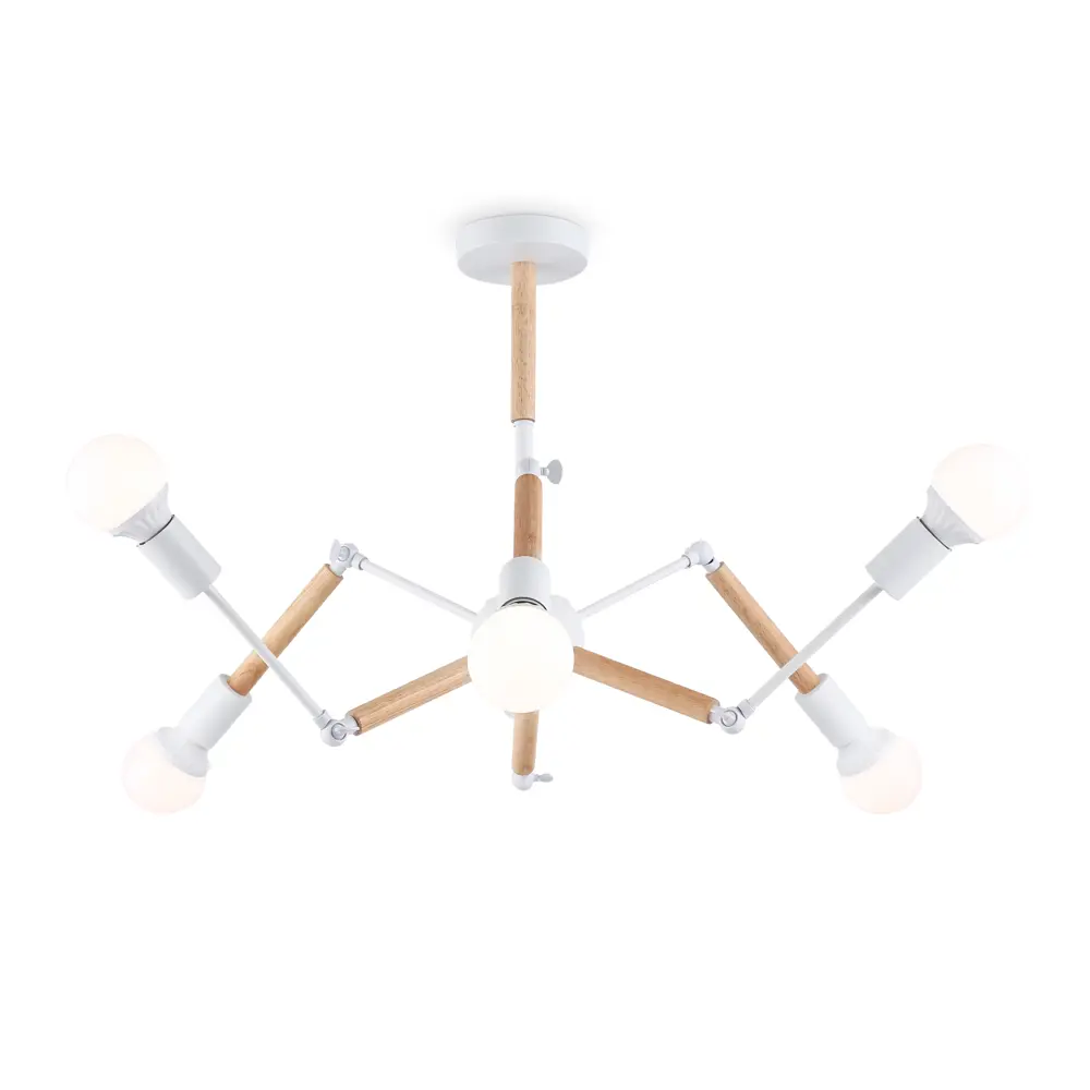 Фото Люстра на штанге Ambrella light Traditional Tr80485 6 ламп 18 м² цвет дерево белый Фото Люстра на штанге Ambrella light Traditional Tr80485 6 ламп 18 м² цвет дерево белый