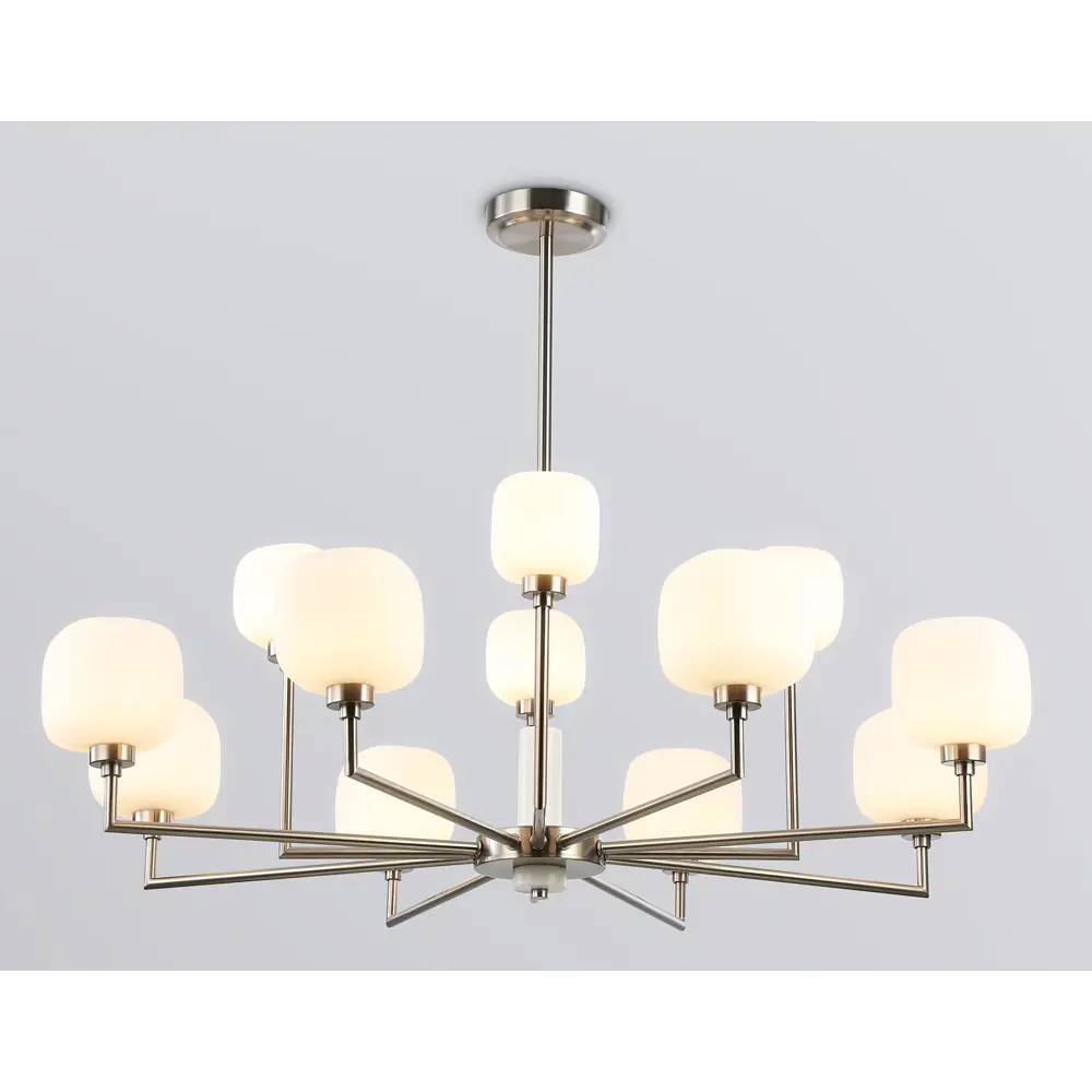 Фото 4 Люстра на штанге Ambrella light High Lh53005 12 ламп 37 м² цвет белый никель сатин Фото 4 Люстра на штанге Ambrella light High Lh53005 12 ламп 37 м² цвет белый никель сатин