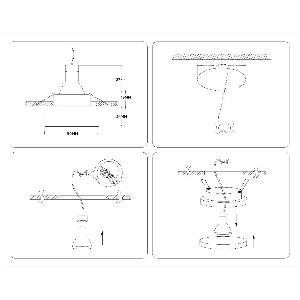 Фото 18 Светильник точечный встраиваемый светодиодный Ambrella Light Tn3305 2 м² под отверстие 7 см цвет белый