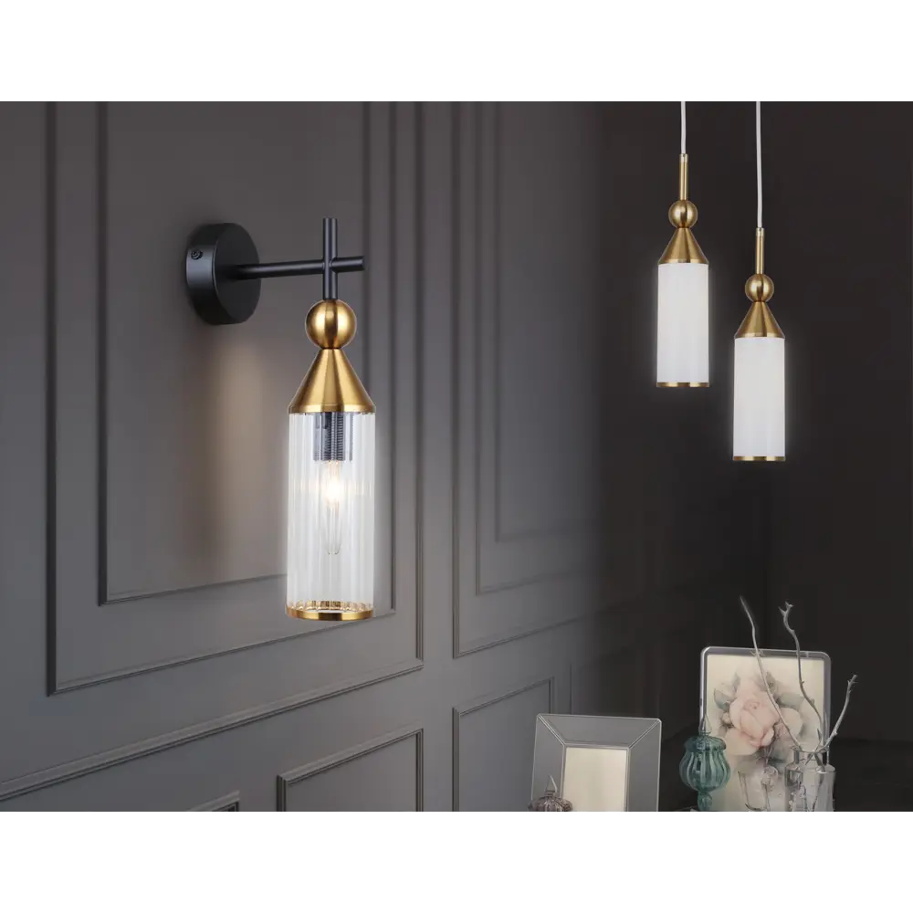 Фото 6 Настенный светильник Ambrella light High Lh55260 цвет прозрачный черный латунь