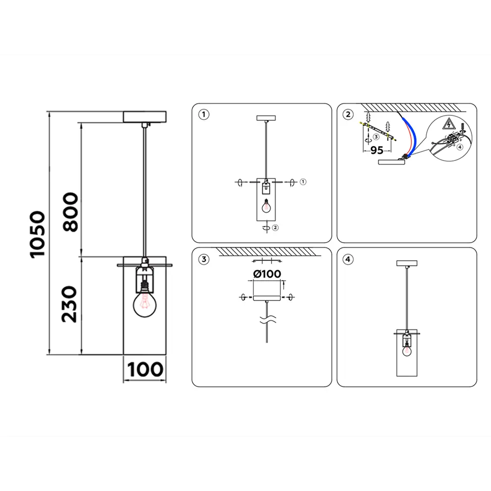 Фото 4 Светильник подвесной Ambrella light Traditional Tr3589 1 лампа 2 м² цвет хром Фото 4 Светильник подвесной Ambrella light Traditional Tr3589 1 лампа 2 м² цвет хром