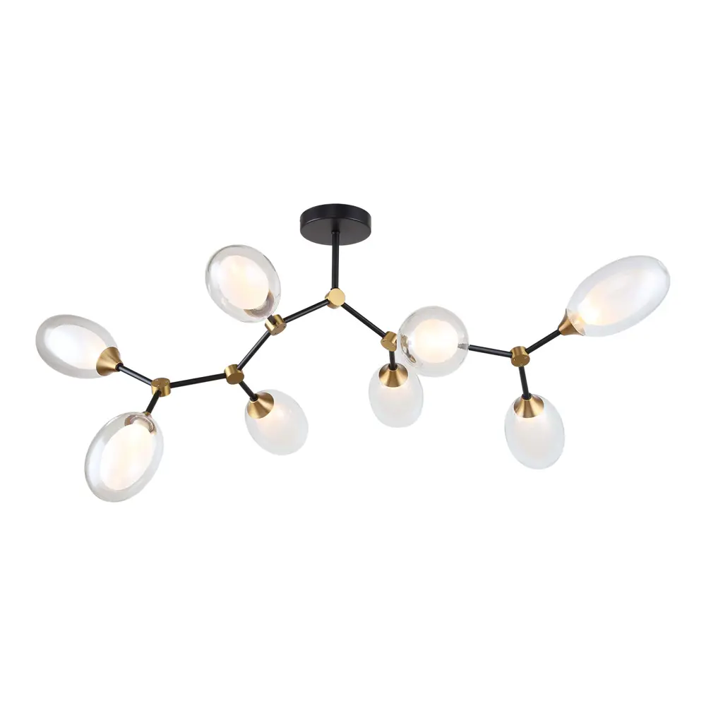 Фото Люстра на штанге Люссоле Solano Sy2888 8 ламп 16 м² цвет черный Фото Люстра на штанге Люссоле Solano Sy2888 8 ламп 16 м² цвет черный