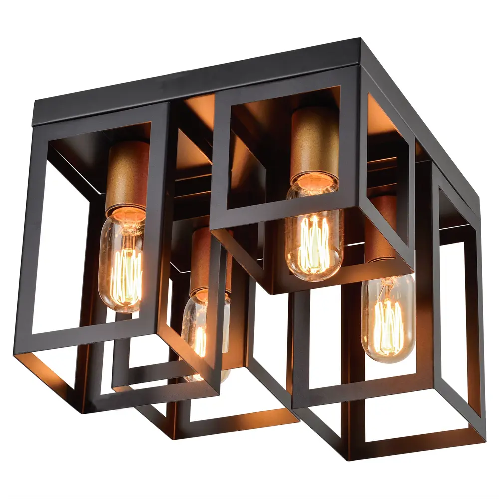 Фото Люстра потолочная Люссоле Bullock Sy9048 4 лампы 8 м² цвет черный Фото Люстра потолочная Люссоле Bullock Sy9048 4 лампы 8 м² цвет черный