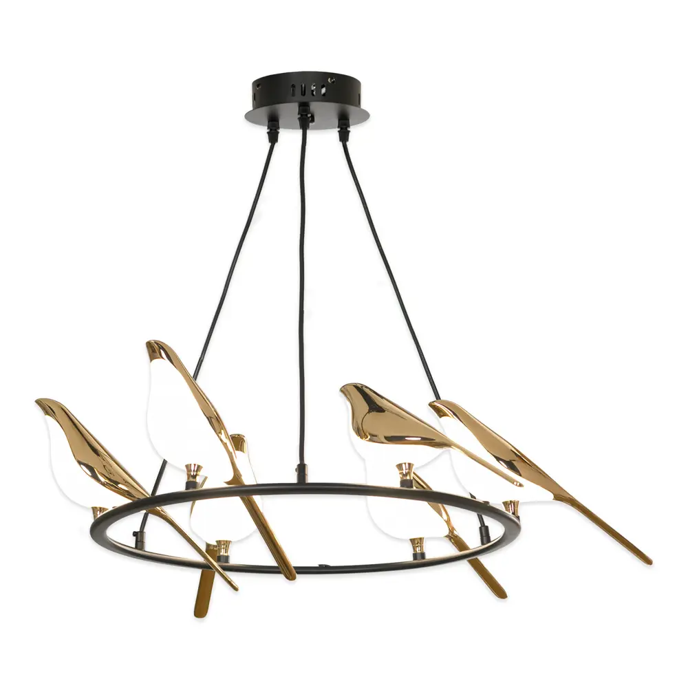 Фото 2 Люстра подвесная светодиодная Люссоле Jasper Sy1468 5 м² нейтральный белый свет цвет золото