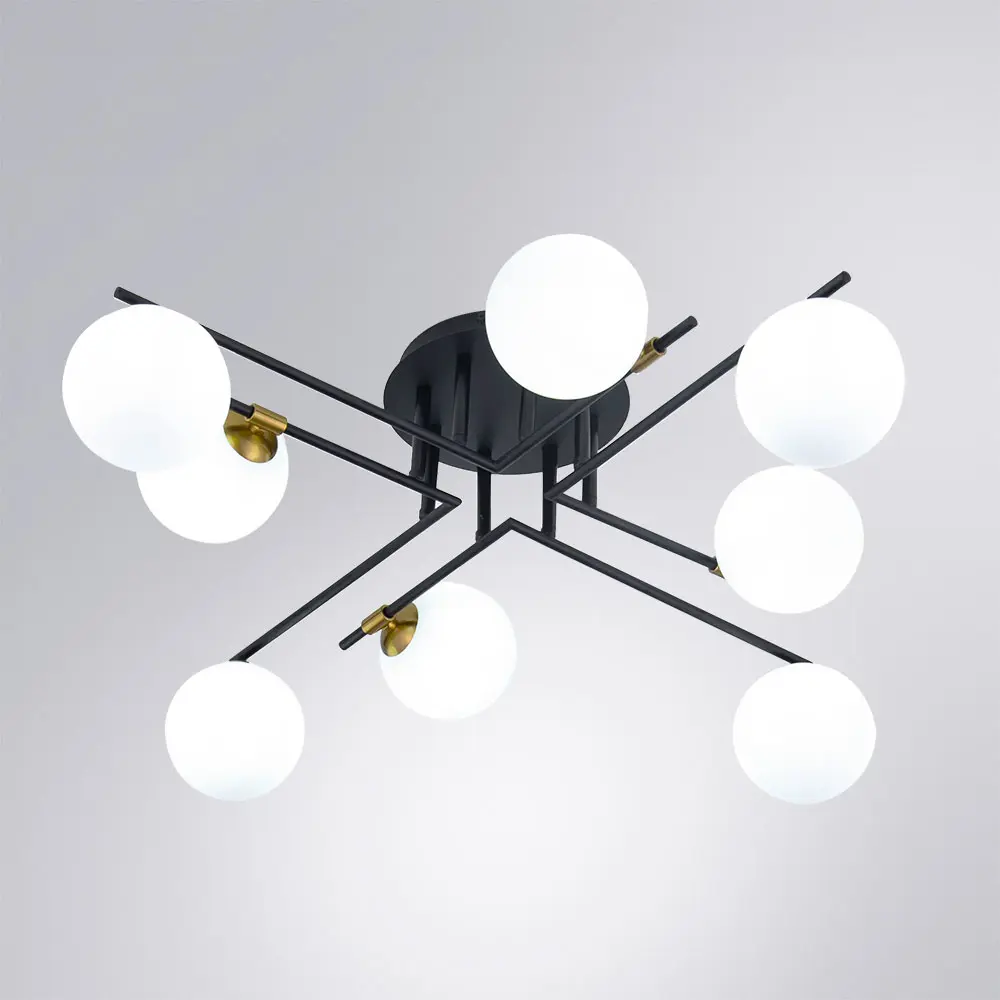 Фото 2 Люстра потолочная Arte lamp Gemini A2243pl-8bk 8 ламп 10 м² цвет черный Фото 2 Люстра потолочная Arte lamp Gemini A2243pl-8bk 8 ламп 10 м² цвет черный