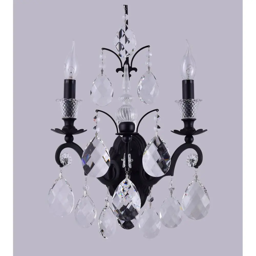 Фото Настенный светильник Crystal lux Magnifico ap2 black/transparent цвет черный Фото Настенный светильник Crystal lux Magnifico ap2 black/transparent цвет черный