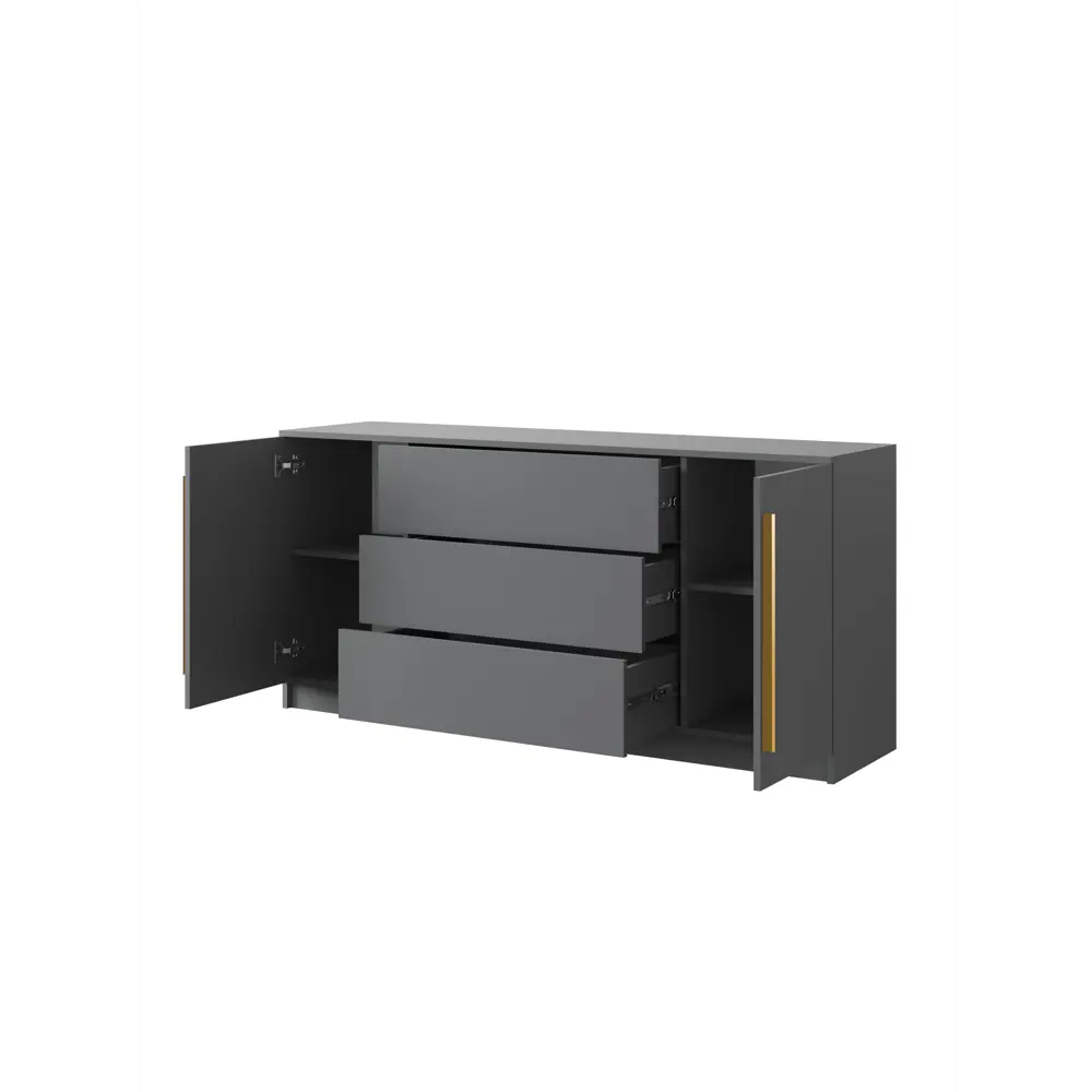 Фото 6 Комод Принцесса мелания София 3 ящика 160х42х75.5 см ЛДСП цвет графит Фото 6 Комод Принцесса мелания София 3 ящика 160х42х75.5 см ЛДСП цвет графит