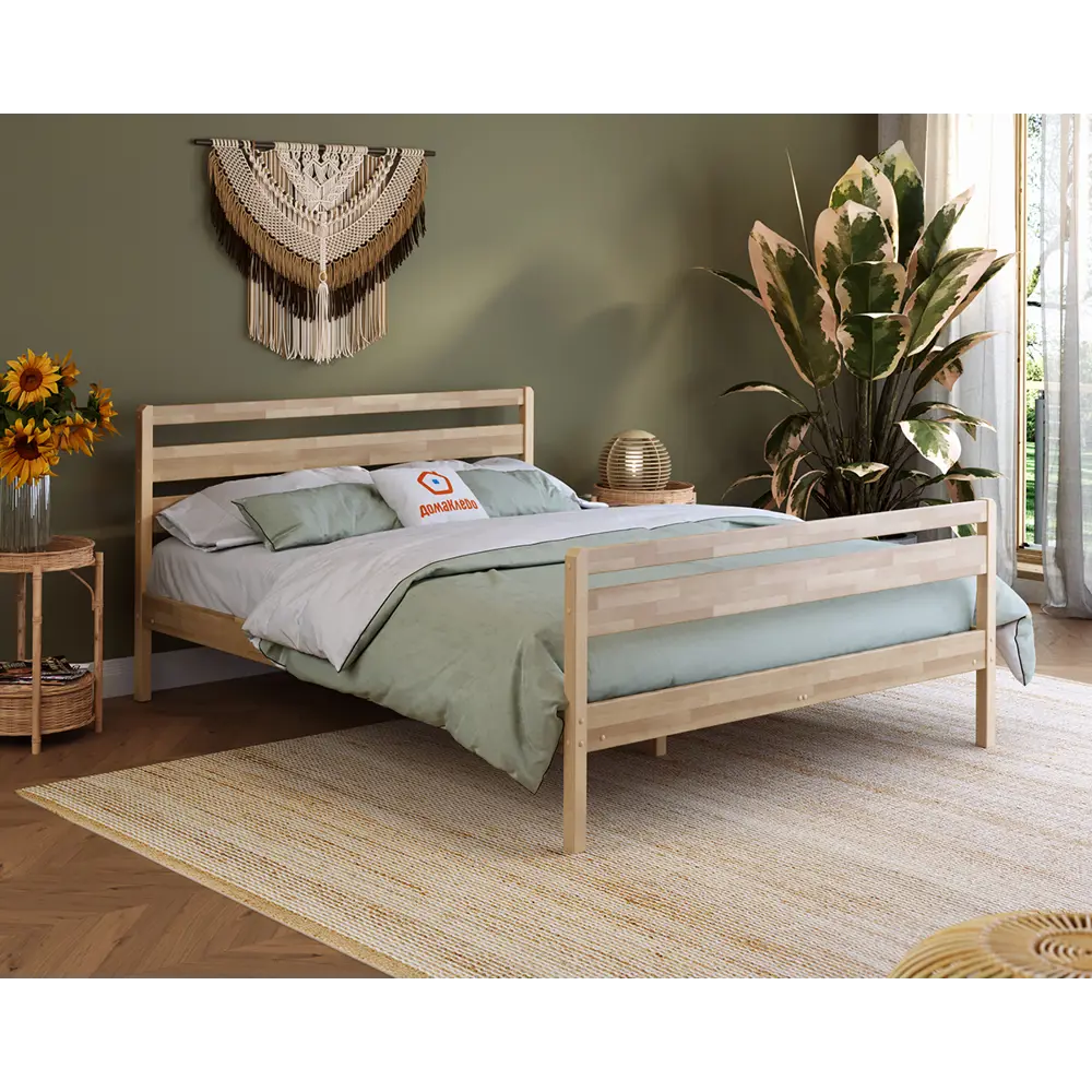 Фото 3 Кровать Домаклево Лето В3+Н3 200x140 см цвет натуральное дерево Фото 3 Кровать Домаклево Лето В3+Н3 200x140 см цвет натуральное дерево