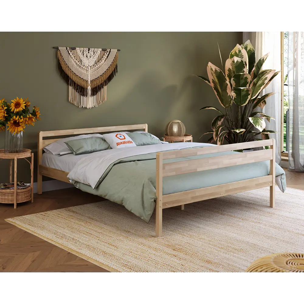 Фото 3 Кровать Домаклево Лето Н3+Н3 200x120 см цвет натуральное дерево