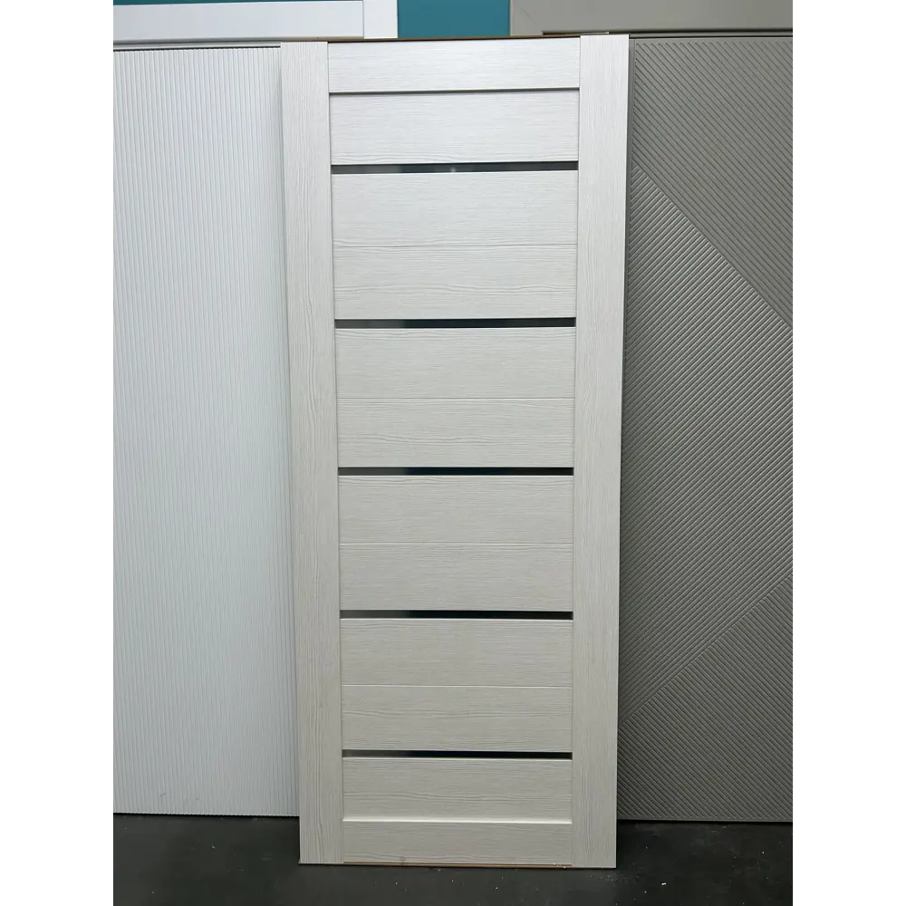 Фото 2 Комплект межкомнатной двери Wanmark Квадро-05 остеклённая 190x55см ПВХ цвет белый с коробом и наличниками