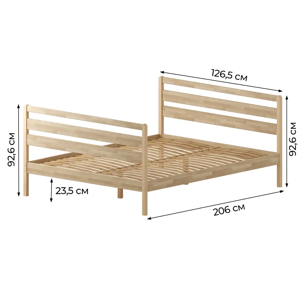 Фото 2 Кровать Домаклево Лето В3+В3 200x120 см цвет натуральное дерево