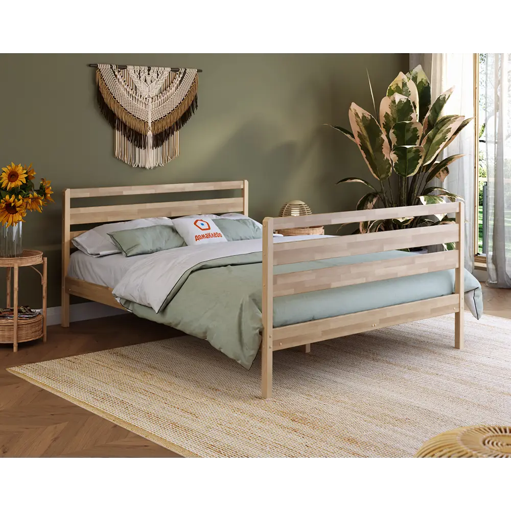 Фото 3 Кровать Домаклево Лето В3+В3 200x120 см цвет натуральное дерево