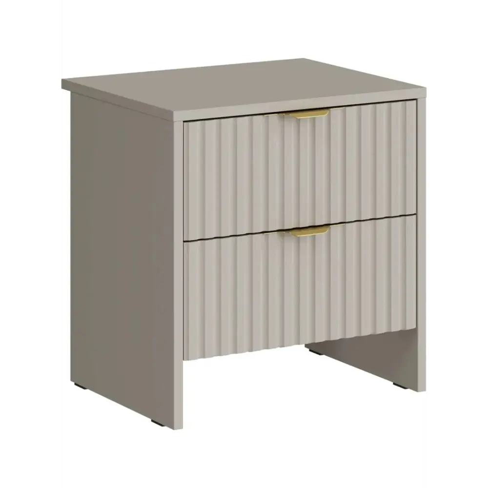 Фото Тумба прикроватная Ridberg Lugano 45x48x37 см 2 ящика ЛДСП цвет кашемир/золото 2 шт. Фото Тумба прикроватная Ridberg Lugano 45x48x37 см 2 ящика ЛДСП цвет кашемир/золото 2 шт.