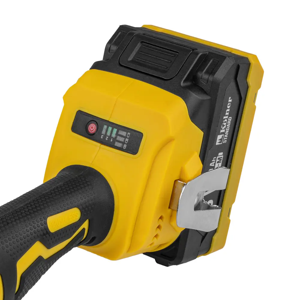 Фото 6 УШМ аккумуляторная бесщеточная Kolner KAG 18BL-125-1K, 18 В Li-Ion 1x3 Ач, 125 мм Фото 6 УШМ аккумуляторная бесщеточная Kolner KAG 18BL-125-1K, 18 В Li-Ion 1x3 Ач, 125 мм