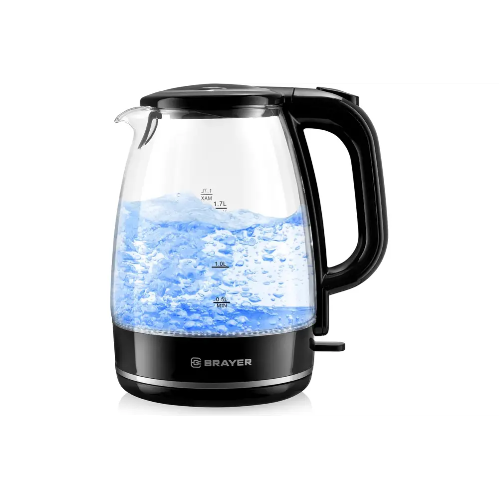 Фото 2 Чайник Brayer Br1030 1.7 л стекло цвет черный Фото 2 Чайник Brayer Br1030 1.7 л стекло цвет черный