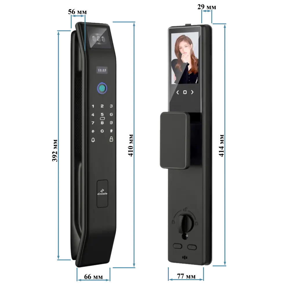 Фото 3 Электронный замок Dircode U800 70 мм с распознаванием лица/ладони