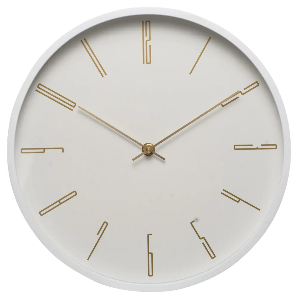 Фото Часы настенные круглые пластик цвет белый бесшумные ø30 см Фото Часы настенные круглые пластик цвет белый бесшумные ø30 см