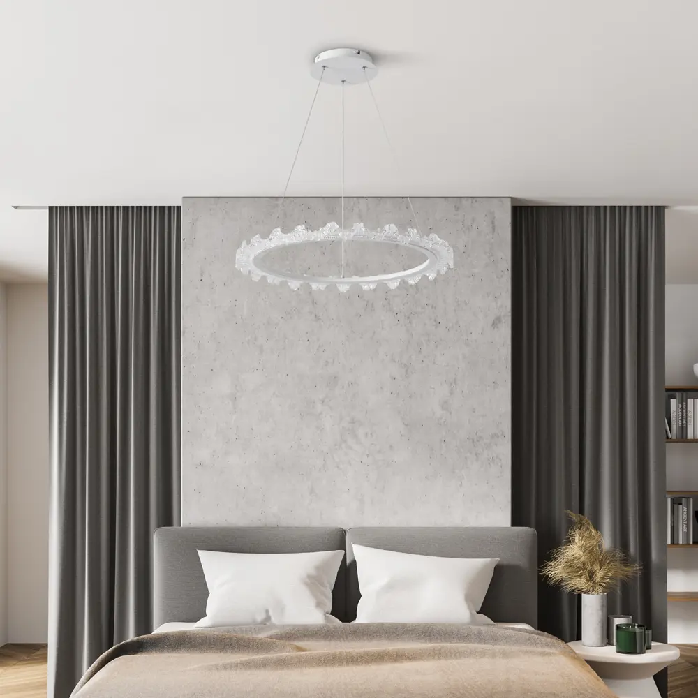 Фото 10 Светильник подвесной Riffa с пультом управления 25 м² регулируемый белый свет цвет белый/прозрачный