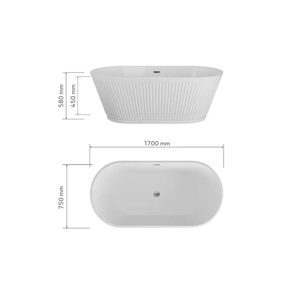 Фото 4 Ванна Bauedge Diamond отдельностоящая акриловая 170x75 белая, в комплекте со сливом-переливом Фото 4 Ванна Bauedge Diamond отдельностоящая акриловая 170x75 белая, в комплекте со сливом-переливом