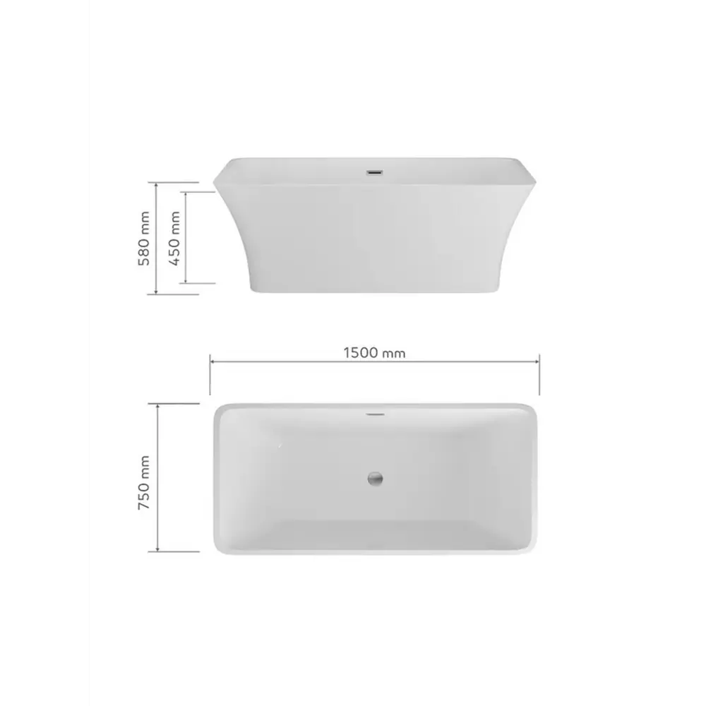 Фото 4 Ванна Bauedge Pure отдельностоящая акриловая 150x75 белая, в комплекте со сливом-переливом Фото 4 Ванна Bauedge Pure отдельностоящая акриловая 150x75 белая, в комплекте со сливом-переливом