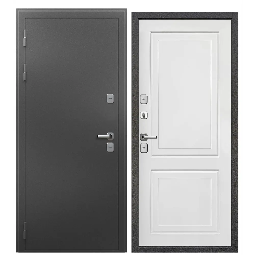 Фото Входная дверь Foreman Ф-10 Термо левый 205x86см цвет титан/белый матовый Фото Входная дверь Foreman Ф-10 Термо левый 205x86см цвет титан/белый матовый