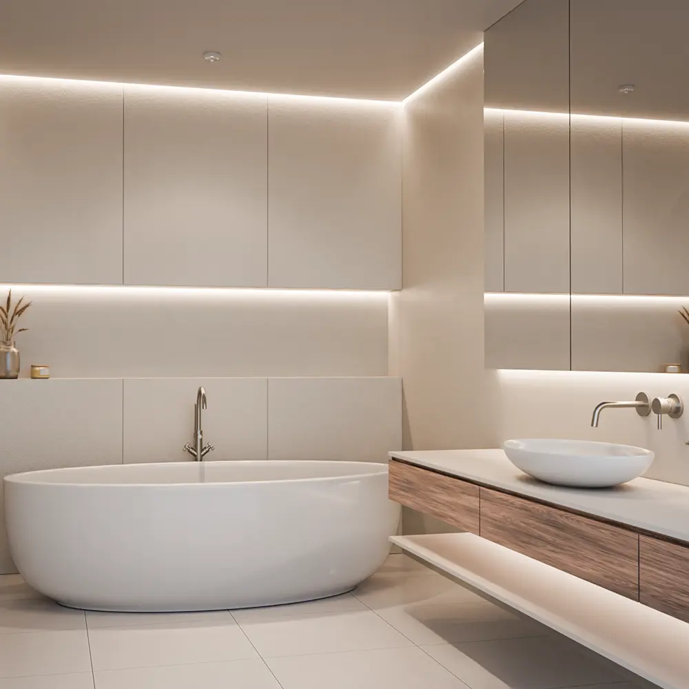 Фото 12 Светодиодная лента для контурной подсветки Apeyron LED COB 24В 8 мм 5м 15 Вт/м 560диод/м 1200 лм/м IP65 4000 К