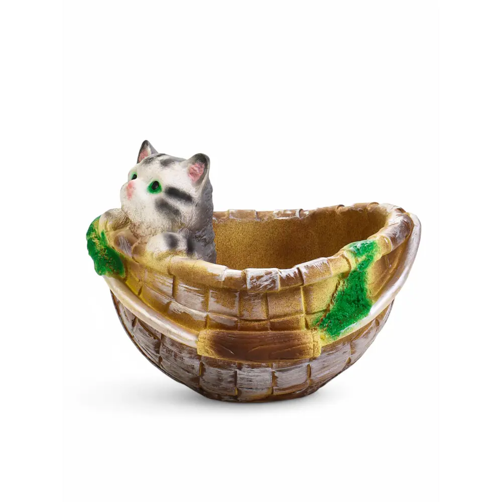 Фото Фигурное кашпо Хорошие Сувениры Котенок в корзинке 7751153 23x21x18 см 4 л