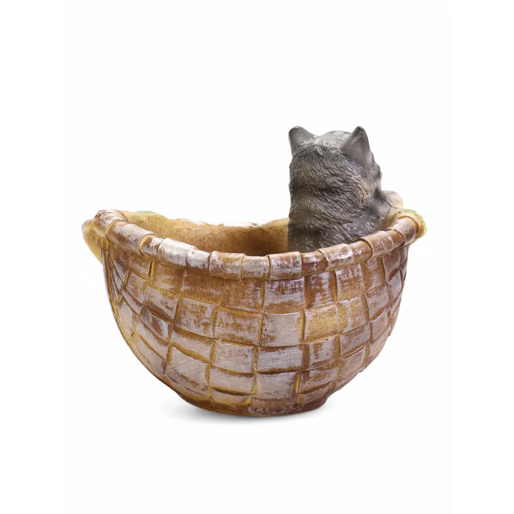Фото 3 Фигурное кашпо Хорошие Сувениры Котенок в корзинке 7751153 23x21x18 см 4 л