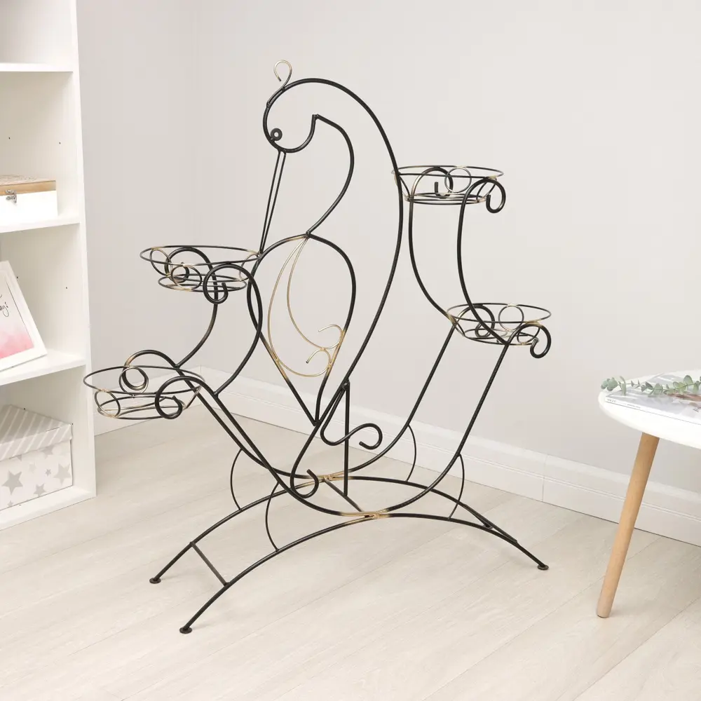 Фото 2 Подставка для цветов Сима-ленд Журавль-4 7444705 17x17 см металл черный Фото 2 Подставка для цветов Сима-ленд Журавль-4 7444705 17x17 см металл черный