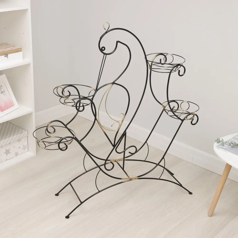 Фото 3 Подставка для цветов Сима-ленд Журавль-4 7444705 17x17 см металл черный Фото 3 Подставка для цветов Сима-ленд Журавль-4 7444705 17x17 см металл черный