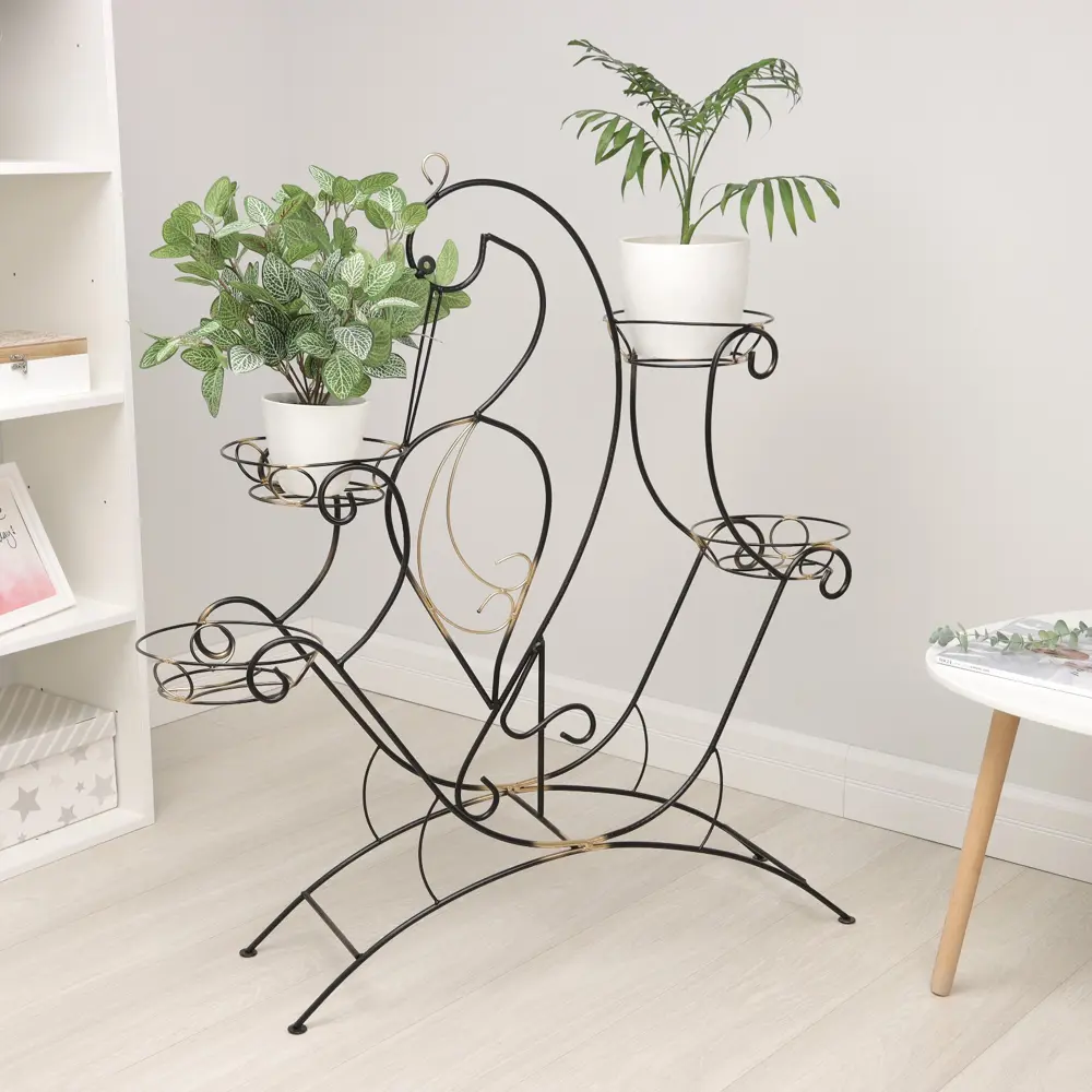 Фото Подставка для цветов Сима-ленд Журавль-4 7444705 17x17 см металл черный Фото Подставка для цветов Сима-ленд Журавль-4 7444705 17x17 см металл черный