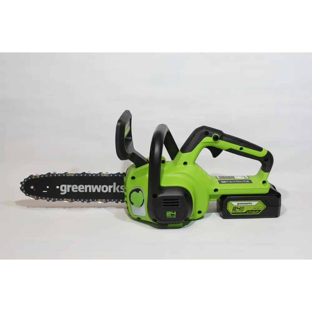 Фото 7 Цепная пила аккумуляторная Greenworks G24cs25 24 В шина 25 см 1x8 Ач АКБ и ЗУ в комплекте Фото 7 Цепная пила аккумуляторная Greenworks G24cs25 24 В шина 25 см 1x8 Ач АКБ и ЗУ в комплекте