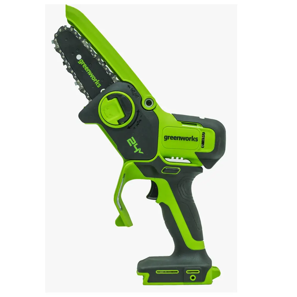 Фото 2 Цепная пила аккумуляторная Greenworks G24mcs10 24 В шина 10 см 1x4 Ач АКБ и ЗУ в комплекте Фото 2 Цепная пила аккумуляторная Greenworks G24mcs10 24 В шина 10 см 1x4 Ач АКБ и ЗУ в комплекте