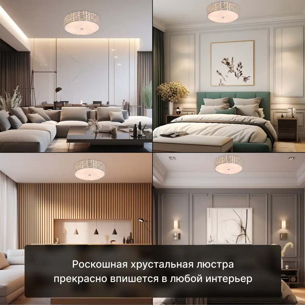 Фото 4 Люстра потолочная хрустальная Citilux Портал CL324151 E14 5 ламп 14 м² Фото 4 Люстра потолочная хрустальная Citilux Портал CL324151 E14 5 ламп 14 м²