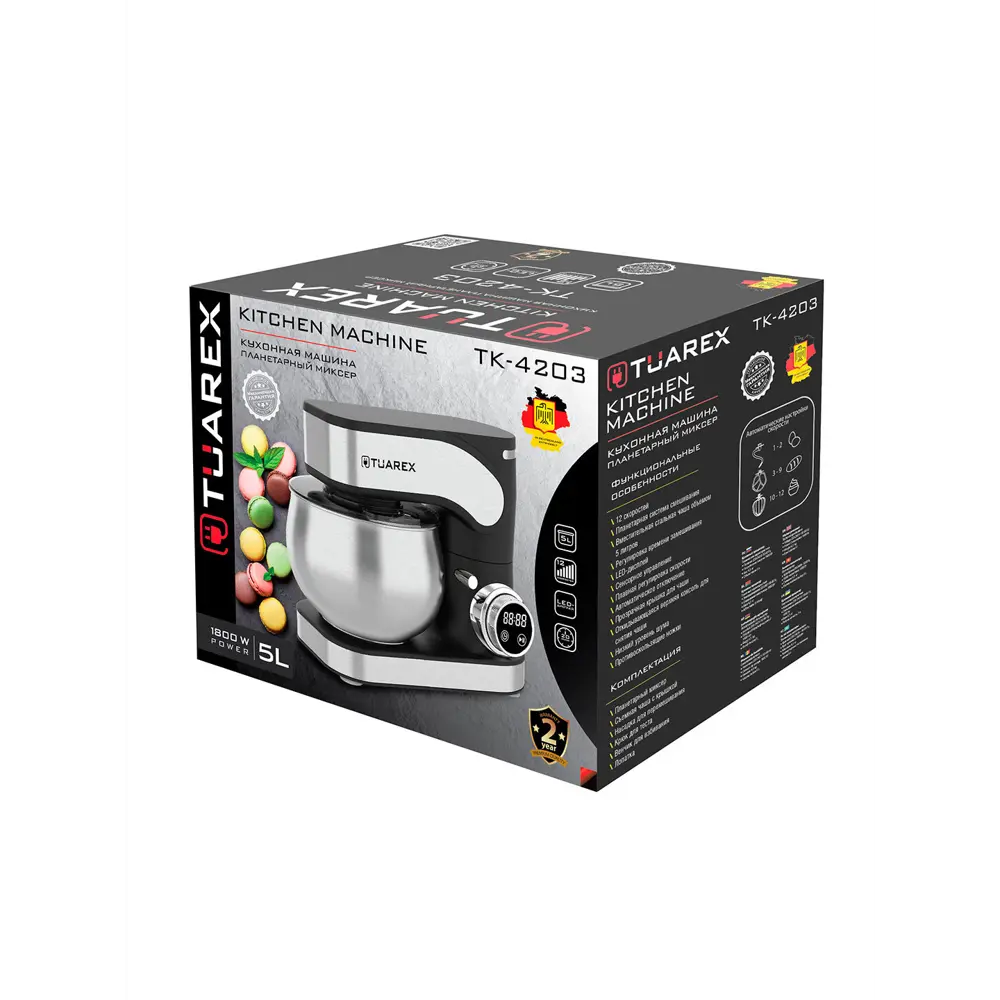 Фото 5 Миксер Tuarex TK-4203 1800 Вт цвет серебристый металлик