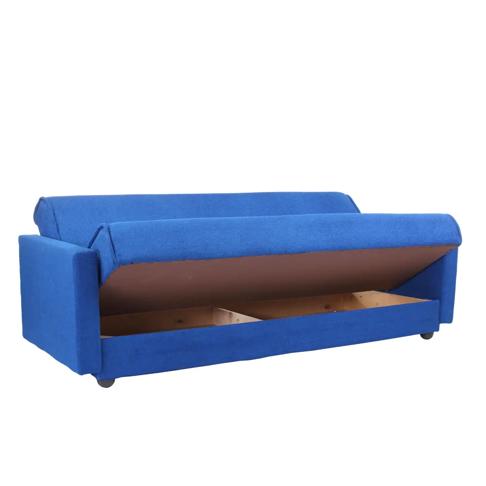 Фото 3 Диван раскладной Meblines Милан 215x96x95 см велюр цвет астра синяя Фото 3 Диван раскладной Meblines Милан 215x96x95 см велюр цвет астра синяя