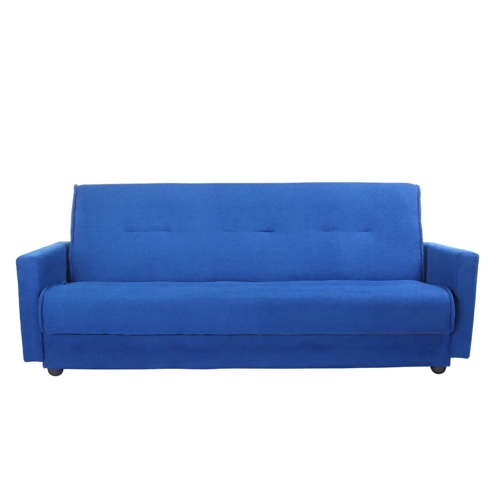 Фото Диван раскладной Meblines Милан 215x96x95 см велюр цвет астра синяя Фото Диван раскладной Meblines Милан 215x96x95 см велюр цвет астра синяя