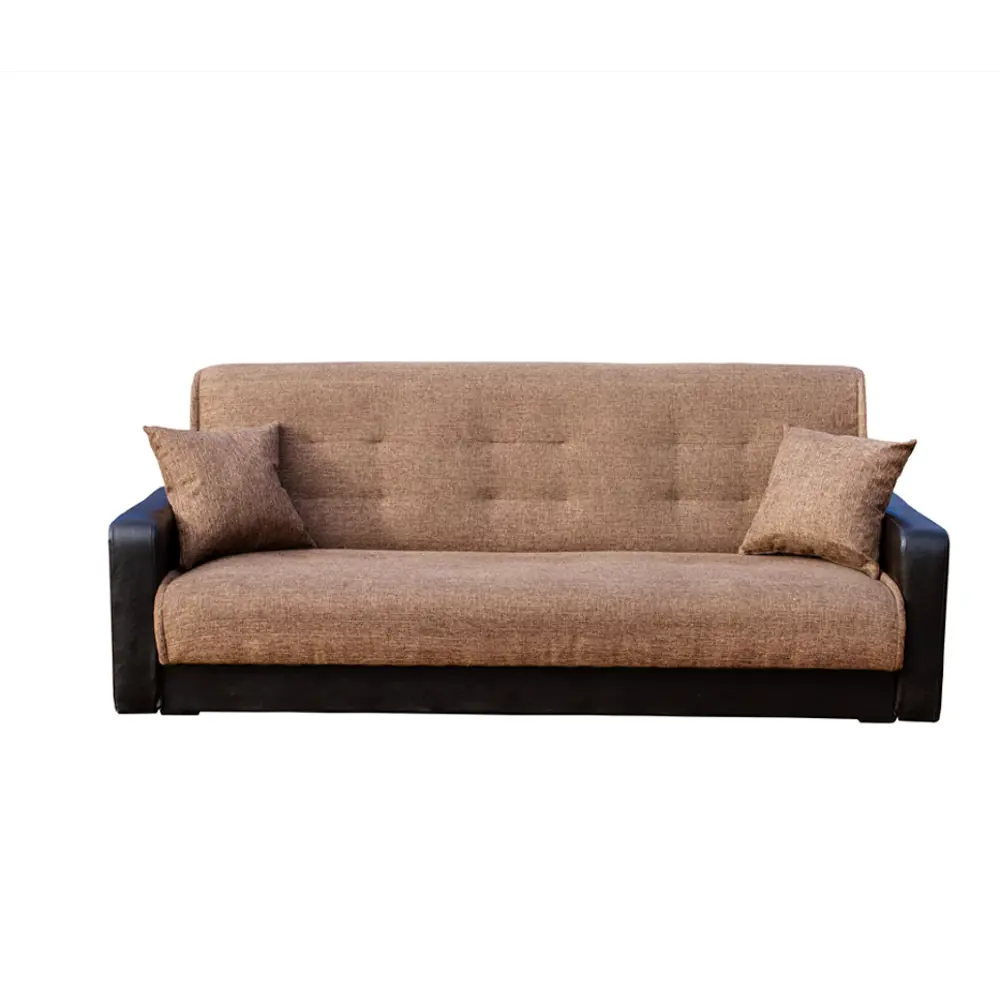 Фото Диван раскладной Meblines Лондон 215x100x100 см рогожка цвет inario коричневая Фото Диван раскладной Meblines Лондон 215x100x100 см рогожка цвет inario коричневая