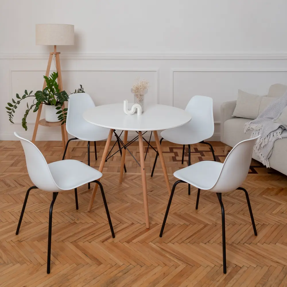 Фото 2 Стул кухонный Derstuhl Elegant black 45x82x46 см полипропилен цвет белый