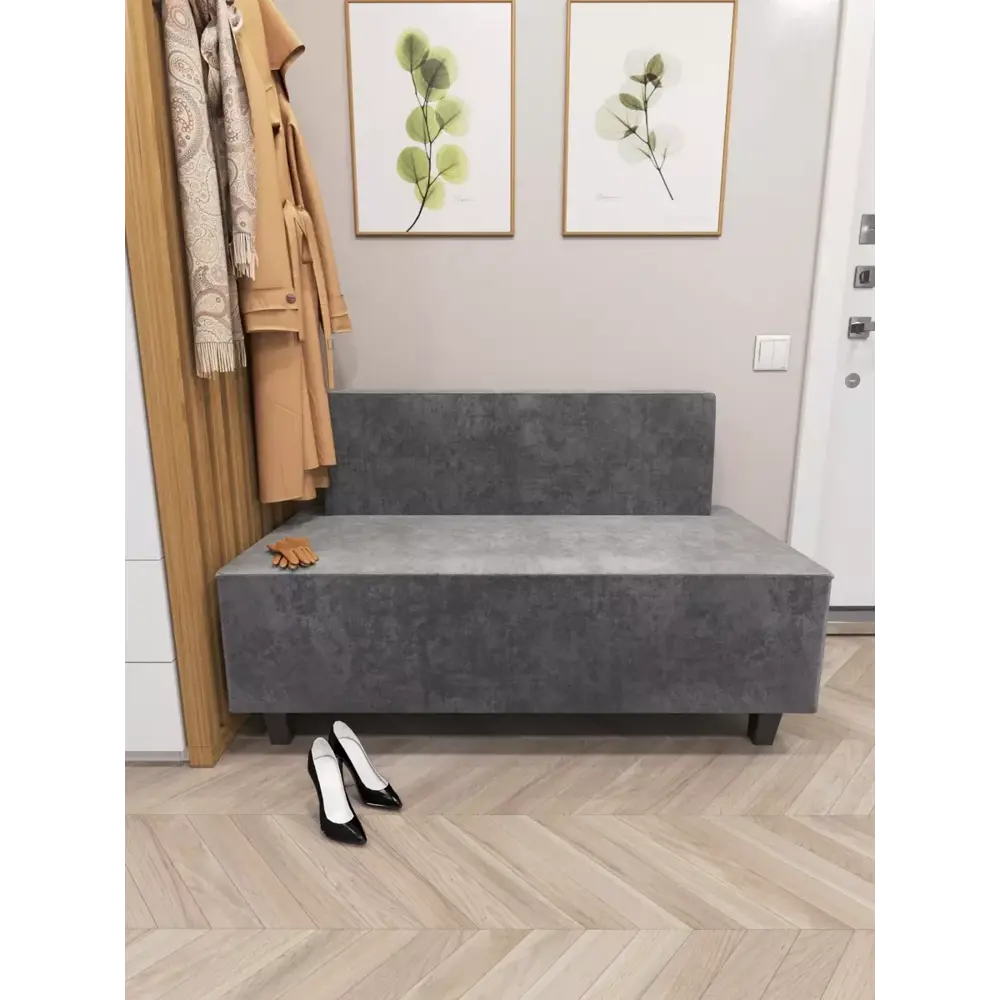 Фото 4 Kalver Диван прямой на кухню на балкон в прихожую БАРНИ 130x65x77 Vivaldi 7 светло-серый