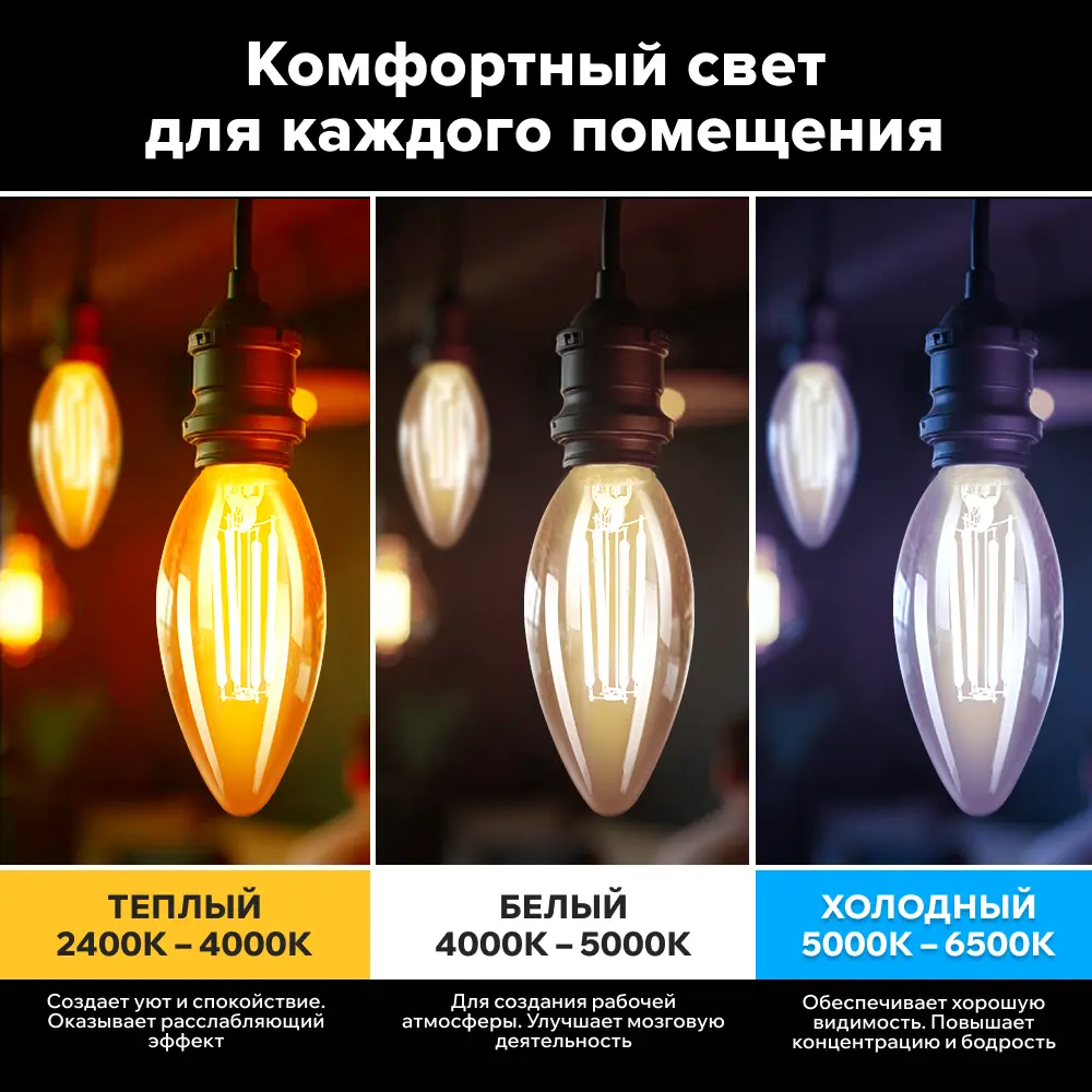 Фото 3 Набор ламп светодиодных Wolta Wf-c35-12w3ke14 E14 220-240 В 12 Вт свеча прозрачная 1050 Лм теплый белый (желтый) свет 5 шт Фото 3 Набор ламп светодиодных Wolta Wf-c35-12w3ke14 E14 220-240 В 12 Вт свеча прозрачная 1050 Лм теплый белый (желтый) свет 5 шт