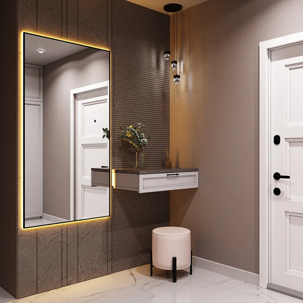 Фото 3 Зеркало с подсветкой One Mirror в алюминиевой раме настенное 180x90см свет теплый белый цвет черное