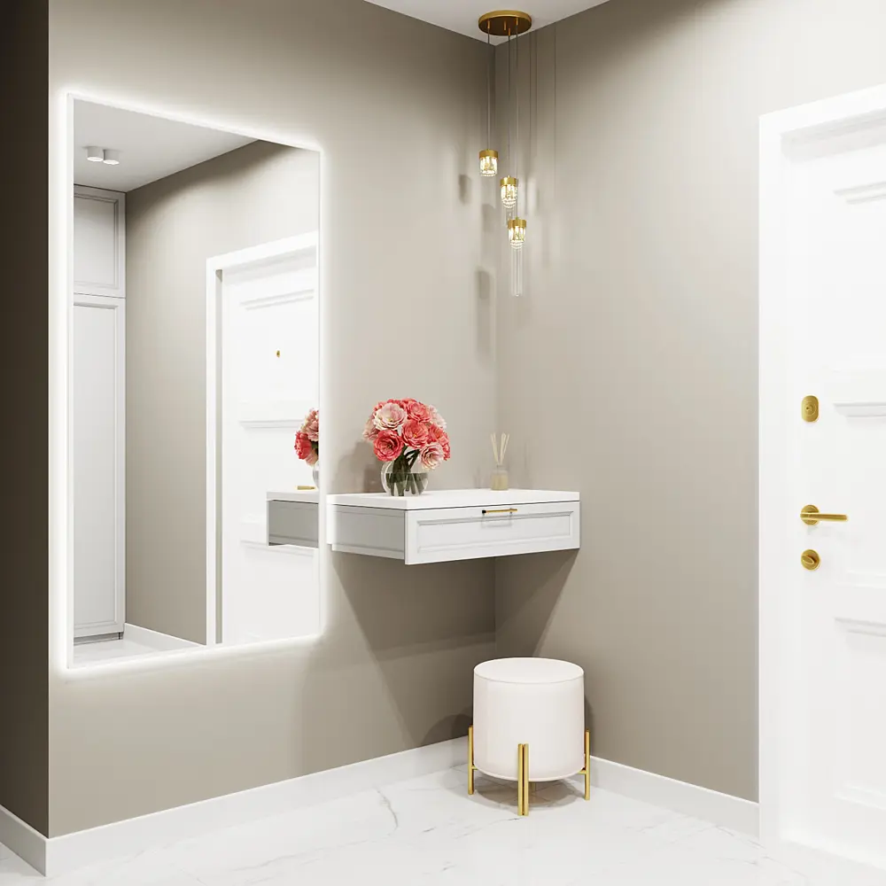 Фото 4 Зеркало с подсветкой One Mirror в алюминиевой раме настенное 180x90см свет холодный белый цвет белое Фото 4 Зеркало с подсветкой One Mirror в алюминиевой раме настенное 180x90см свет холодный белый цвет белое