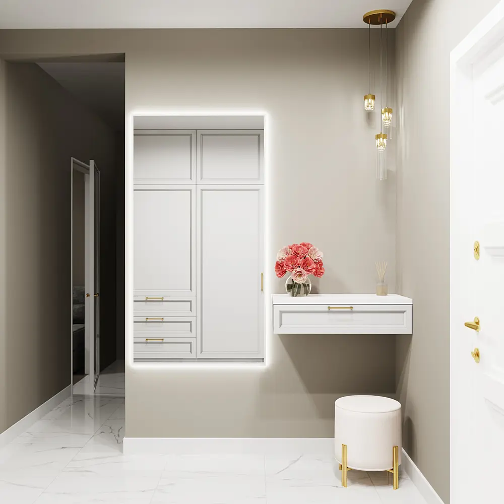 Фото 3 Зеркало с подсветкой One Mirror в алюминиевой раме настенное 180x90см свет холодный белый цвет белое Фото 3 Зеркало с подсветкой One Mirror в алюминиевой раме настенное 180x90см свет холодный белый цвет белое