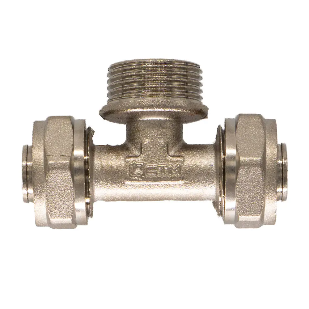 Фото 2 Тройник комбинированный СТМ 26x3/4"x26 мм НР латунь 2 шт CTM02634K02